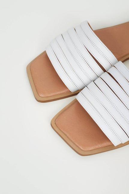 LEATHER LOW-CUT MULES
