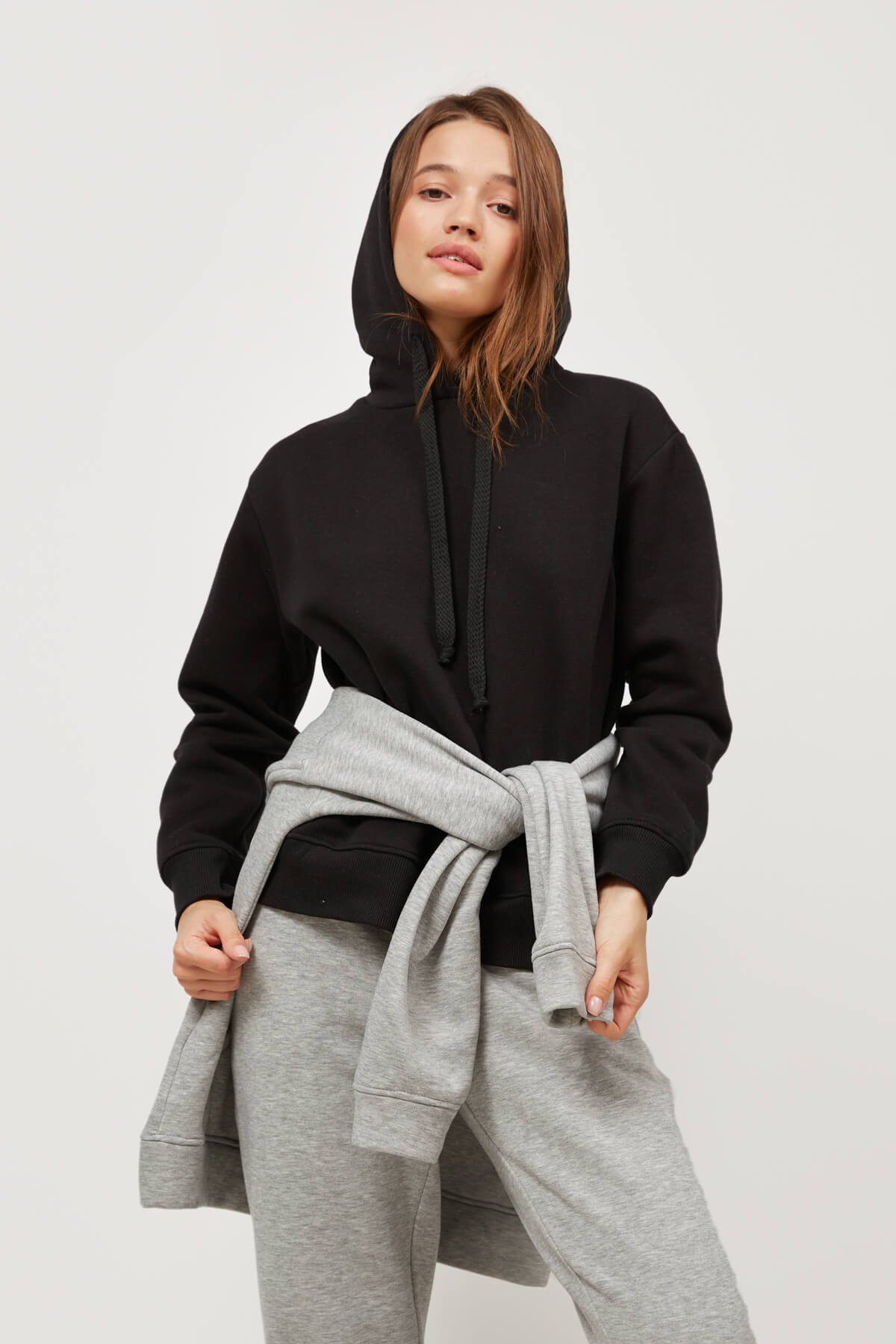 CROPPED FLEECE HOODIE