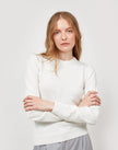 KNITTED MILKY SWEATER WITH WOOL