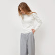 KNITTED MILKY SWEATER WITH WOOL