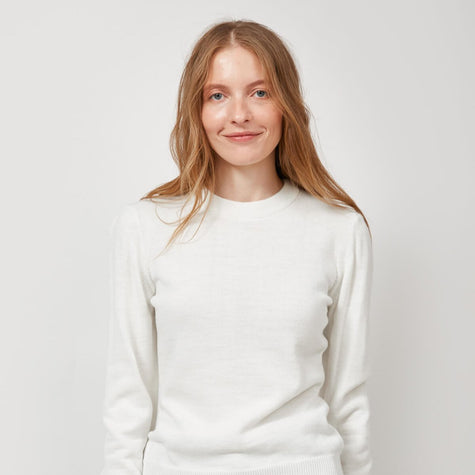 KNITTED MILKY SWEATER WITH WOOL