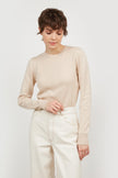 KNITTED BEIGE JUMPER WITH COTTON