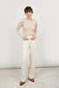 KNITTED BEIGE JUMPER WITH COTTON