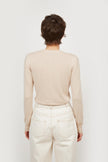 KNITTED BEIGE JUMPER WITH COTTON