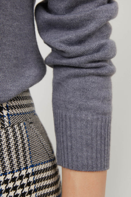 KNITTED GRAY JUMPER WITH COTTON