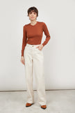 KNITTED TERRACOTTA JUMPER WITH COTTON