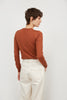 KNITTED TERRACOTTA JUMPER WITH COTTON