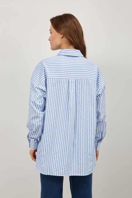 LOOSE FIT SHIRT IN WHITE-BLUE STRIPE