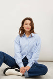LOOSE FIT SHIRT IN WHITE-BLUE STRIPE