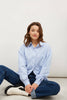 LOOSE FIT SHIRT IN WHITE-BLUE STRIPE