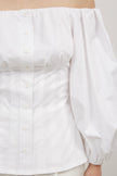 OFF-THE-SHOULDER SHIRT WITH COTTON