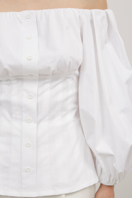 OFF-THE-SHOULDER SHIRT WITH COTTON