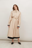 LIGHT BEIGE STRAIGHT CUT COTTON TRENCH COAT