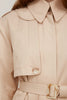 LIGHT BEIGE STRAIGHT CUT COTTON TRENCH COAT
