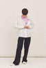 LOOSE-FIT WHITE COTTON SHIRT WITH LINEN