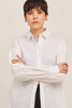 LOOSE-FIT WHITE COTTON SHIRT WITH LINEN