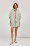 PISTACHIO LOOSE-FIT SHIRT WITH LINEN