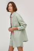 PISTACHIO LOOSE-FIT SHIRT WITH LINEN