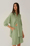 SALVIA GREEN LOOSE-FIT SHIRT WITH LINEN