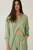 SALVIA GREEN LOOSE-FIT SHIRT WITH LINEN