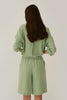 SALVIA GREEN LOOSE-FIT SHIRT WITH LINEN