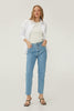 WHITE STRAIGHT-CUT LOOSE FIT SHIRT