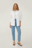 WHITE STRAIGHT-CUT LOOSE FIT SHIRT