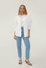 WHITE STRAIGHT-CUT LOOSE FIT SHIRT
