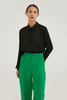 LOOSE-FIT BLACK SHIRT IN SATIN