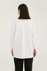 WHITE LOOSE-FIT COTTON SHIRT WITH UKRAINIAN FLAG EMBROIDERY