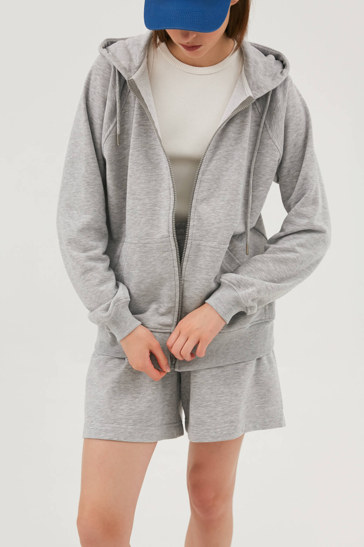 ZIP JERSEY HOODIE