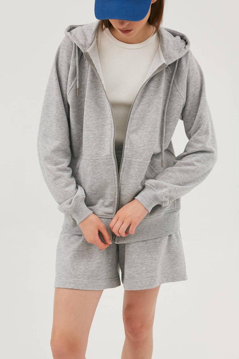 ZIP JERSEY HOODIE