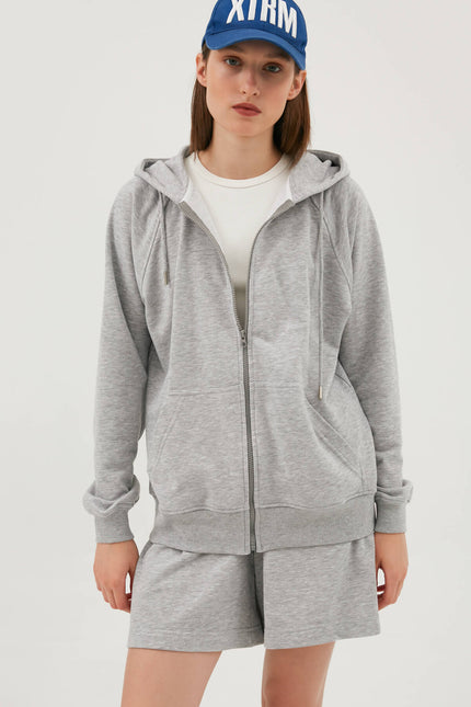 ZIP JERSEY HOODIE