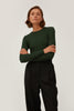 GREEN RIBBED JERSEY JUMPER