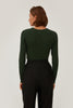 GREEN RIBBED JERSEY JUMPER