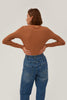 CARAMEL RIBBED JERSEY JUMPER