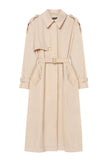 LIGHT BEIGE STRAIGHT CUT COTTON TRENCH COAT