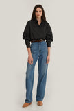 BLACK STRAIGHT FIT COTTON SHIRT