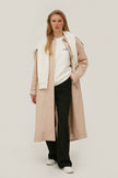 LIGHT BEIGE STRAIGHT CUT COTTON TRENCH COAT
