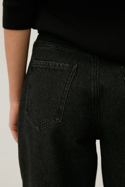 WIDE LEG BLACK ELONGATED JEANS