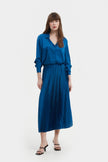 ELECTRIC BLUE LOOSE-FIT SATIN SHIRT