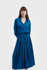ELECTRIC BLUE LOOSE-FIT SATIN SHIRT