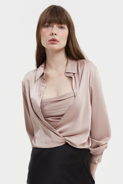 MOCCO LOOSE-FIT SATIN SHIRT