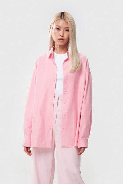 LOOSE-FIT PINK COTTON SHIRT