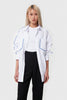 REGULAR FIT WHITE COTTON SHIRT WITH CONTRAST EDGING