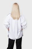 REGULAR FIT WHITE COTTON SHIRT WITH CONTRAST EDGING