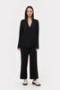 BLACK V-NECK JUMPER WITH VISCOSE