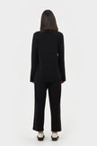 BLACK V-NECK JUMPER WITH VISCOSE