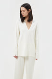 MILKY JERSEY V-NECK JUMPER