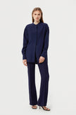 NAVY BLUE LOOSE FIT VISCOSE SHIRT